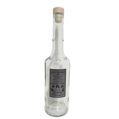 Boldog névnapot pálinkás üveg, 0,5 l