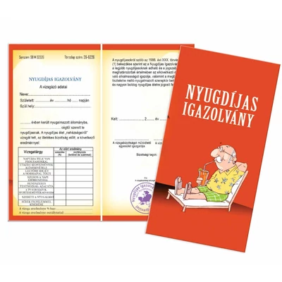 Vicces bizonyítvány nyugdíjas  -férfiaknak