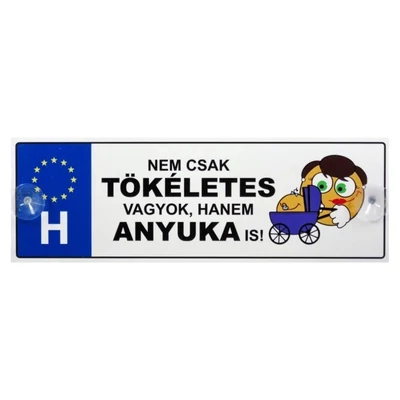 Rendszámtábla - Nem csak tökéletes vagyok , hanem  anyuka is -