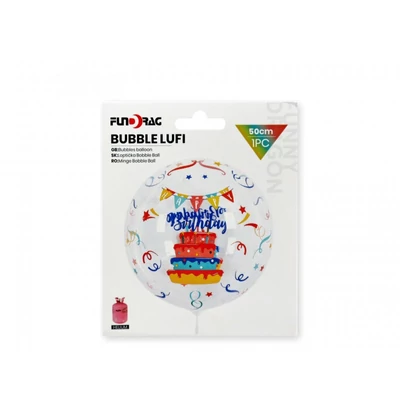 Bubble fólia lufi -átlátszó , torta mintás