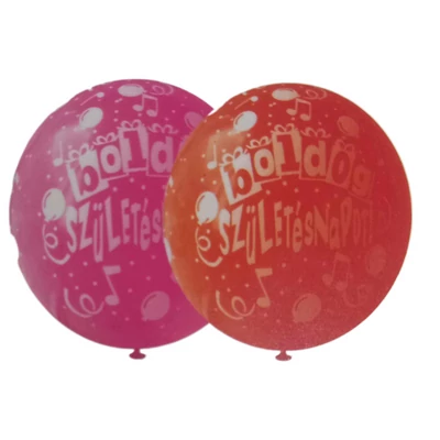 Boldog születésnapot színes latex lufi -lufi és hangjegy mintázzattal-