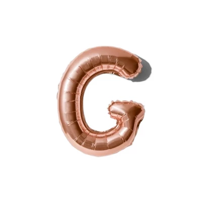 G betű fólia lufi , rose gold, 86 cm