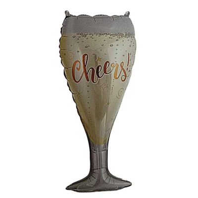 Cheers felíratos pezsgős pohár fólia lufi 84 m