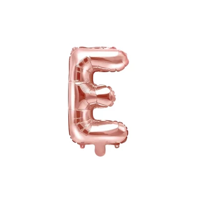 E betű fólia lufi, rose gold 86 cm