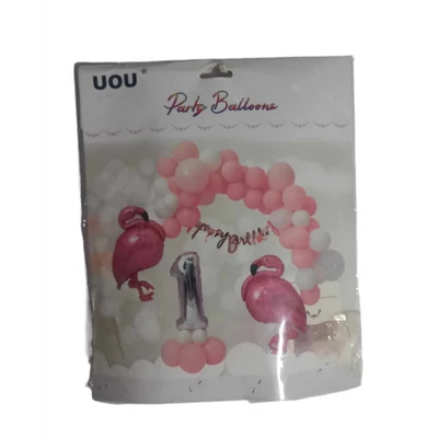 Happy birthday  flamingós lufi szett
