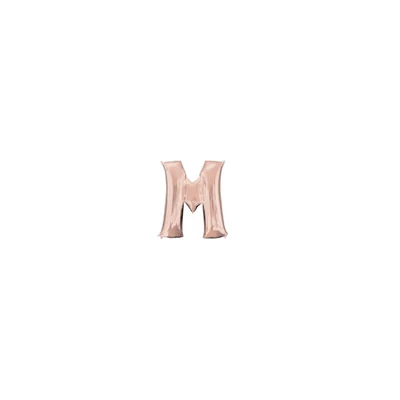 M betű fólia lufi, rose gold, 86 cm