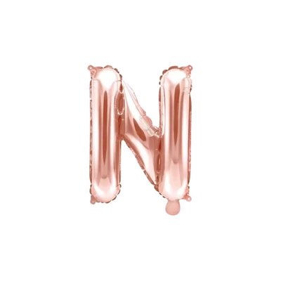 N betű fólia lufi, rose gold, 86 cm