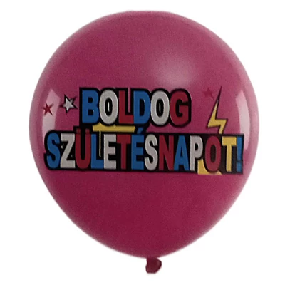Színes late4x lufi 6 db  Boldog születésnapot felírattal