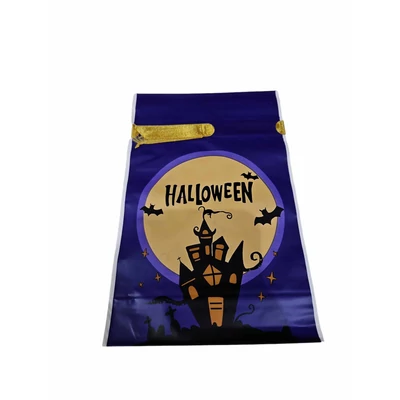 Halloween cukorka gyűjtő tasak kastélyos , lila