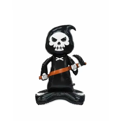 Halloween fekete kaszás talpas fólia lufi