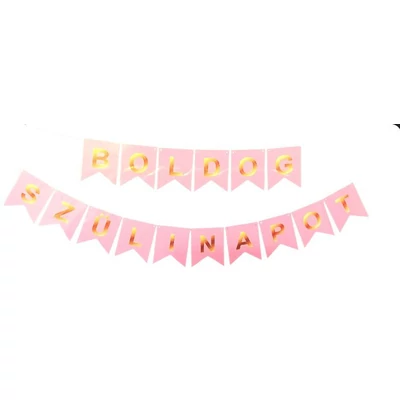 Rózsaszín -Boldog szülinapot - Banner