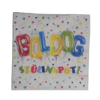 Boldog szülinapot színes  papír szalvéta 16 db 