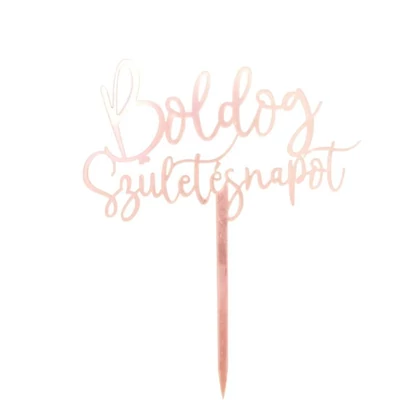 Boldog születésnapot torta beszúró - Rosegold-