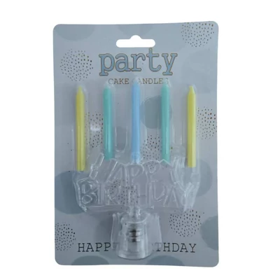 Ledes Happy Birthday gyertya tartó gyertyákkal 