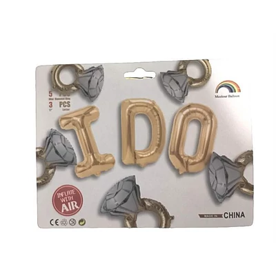 I DO  gyémántgyűrűs fólia lufi szett, 8 db 