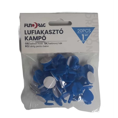 Lufi akasztó kampó kék színű öntapadós, 20db