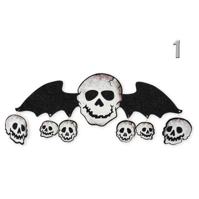 Halloween csillámos koponya dekoráció