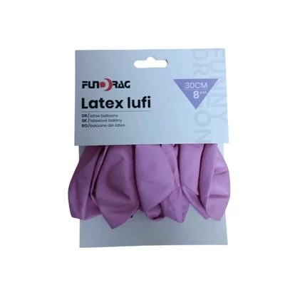 Pasztell lila színű latex lufi 8 db