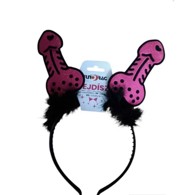Hajpánt - pink csillogó -fekete - péniszes