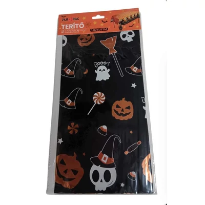 Halloween terítő  -fekete , narancs , fehér -