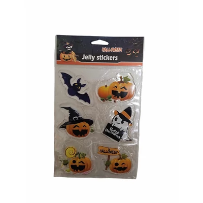 Halloween ablakzselé, 6 db - tökös