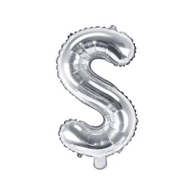 Fólia lufi "S" betű ezüst, 86 CM