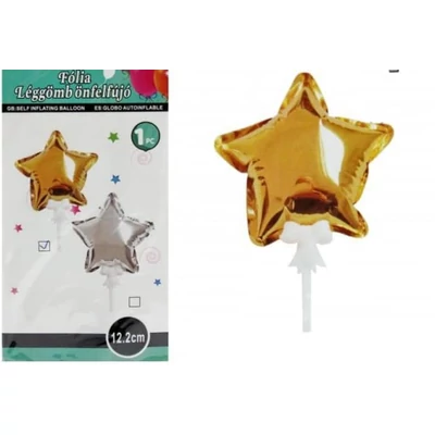 Önfelfújó csillag arany, 12,2 cm