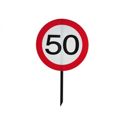 50-es Sebességkorlátozó Születésnapi Kerti Tábla