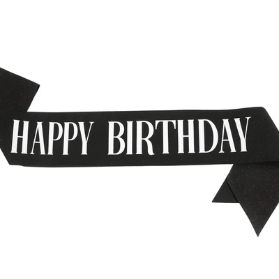 Happy Birtday fekete vállszalag