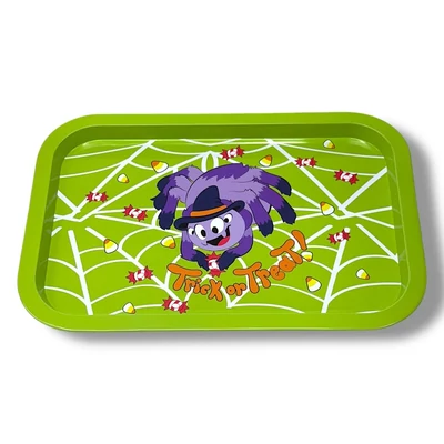 Halloween fémtálca, zöld