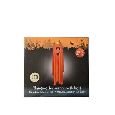 Halloween világító függő szellem dekoráció – narancs, 90 cm