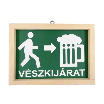 Vészkijárat vicces tábla