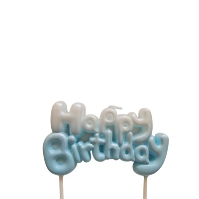 Torta dekoráció Happy Birthday – kék-fehér 