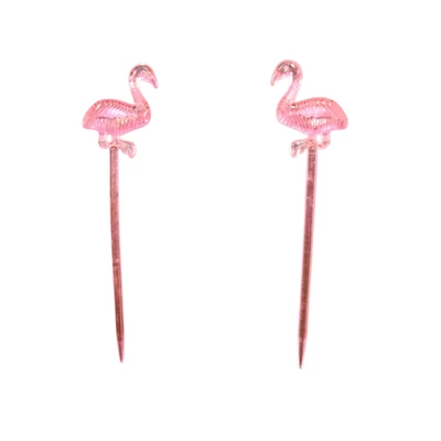 Flamingó koktél pálcika díszítő, 24 db