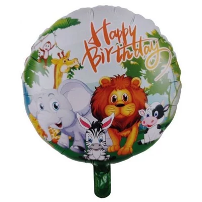 Safari fólia lufi, 45 cm - dzsungel állatos