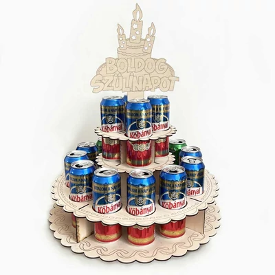 Sör Torta Fából Szülinapra - „Boldog Szülinapot” feliratú