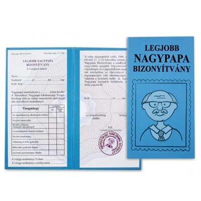 Legjobb Nagypapa Bizonyítvány