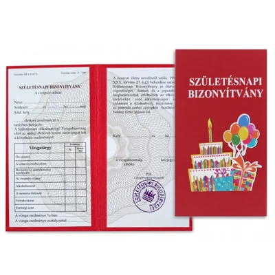 Születésnapi Bizonyítvány 