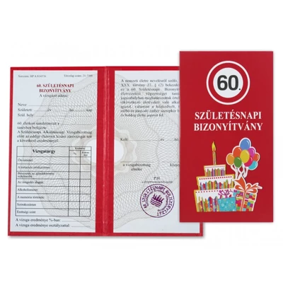 Születésnapi Bizonyítvány 60 éveseknek