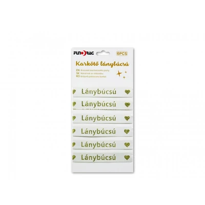 Lánybúcsú karkötő, arany- fehér 6 db
