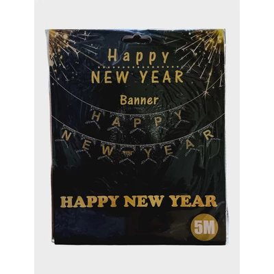 Happy New Year fekete - arany banner