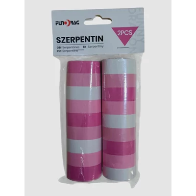 Rózsaszín fehér szerpentin papír szalag 