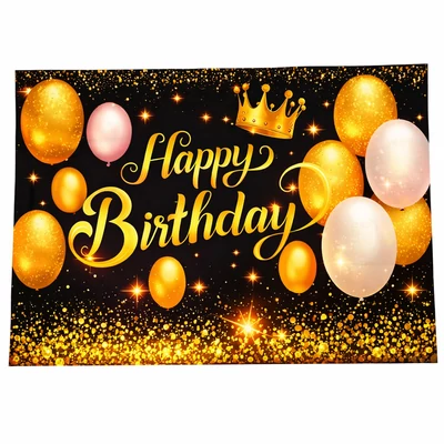 Happy Birthday Fotóháttér – Lufis, Elegáns Ünnepi Dekoráció