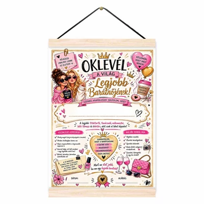 Oklevél - A világ legjobb barátnőjének - 