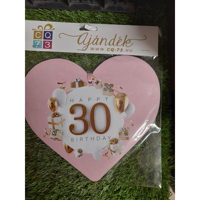 SZÍV ALAKÚ FA TÁBLA SZÜLINAPI 30-AS