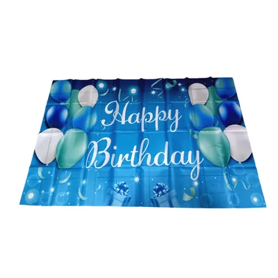 Kék Happy Birthday lufi fotó háttér banner