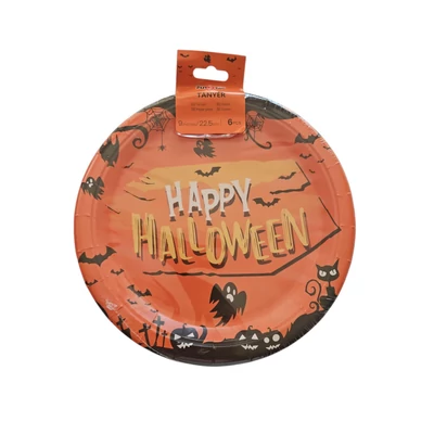 Happy Halloween papír tányér, 22.5 cm – 6 db