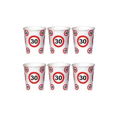 Sebességkorlátozó számos szülinapi papír pohár 30 - as, - 250 ml,10 db-os