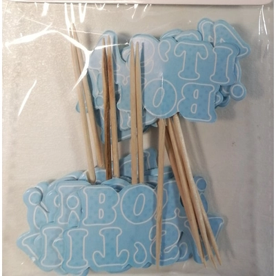 "It's a boy" kék színű 10db-os tortadekoráció csomag