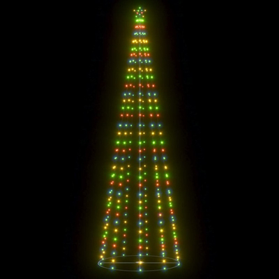 Kúp alakú karácsonyfa 1,5 m színes ledes